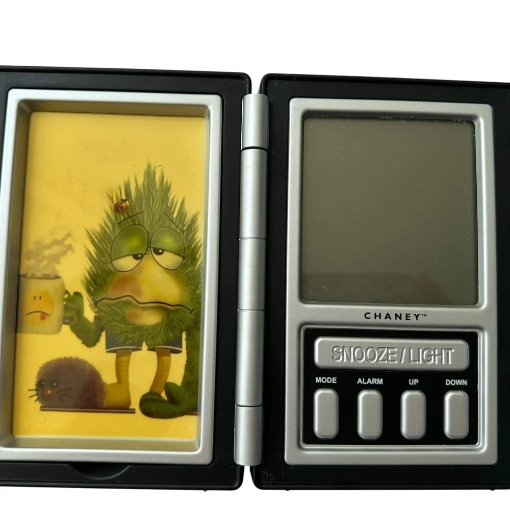 Chaney Travel Alarm Clock Folding‎ Flip Cover LCD Display Novelty Art